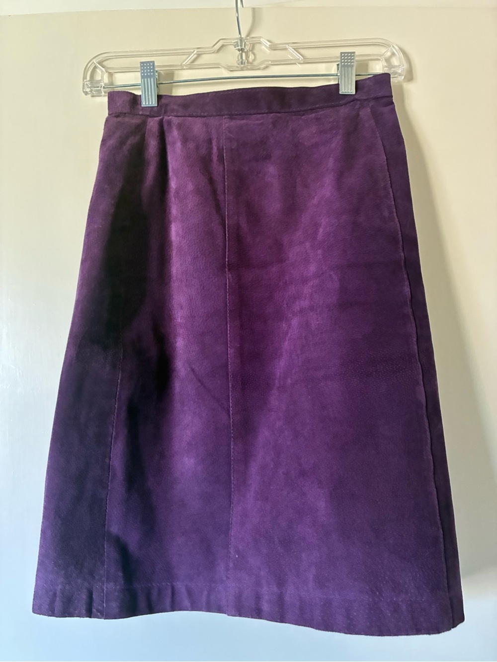 Foxrun Vintage Purple Leather  Pencil Skirt - Made In Korea